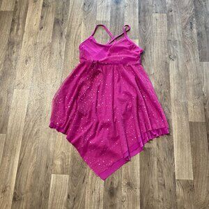 Weissman Child Large Pink Sparkle Dance Costume Diamond Skirt Leotard Dress